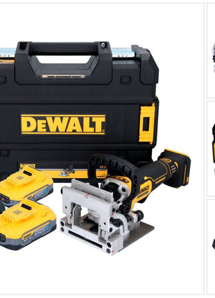 Cortadora de tacos planos a batería DeWalt DCW 682 H2T 18 V 102 x 20 mm sin escobillas + 2x batería Powerstack 5,0 Ah + cargador + TSTAK