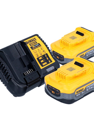 Cortadora de tacos planos a batería DeWalt DCW 682 H2T 18 V 102 x 20 mm sin escobillas + 2x batería Powerstack 5,0 Ah + cargador + TSTAK