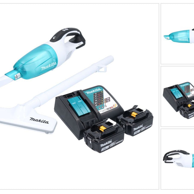 Makita DCL 181 FRFWX cordless hoover 18 V 53 mbar 0.65 L + 2x rechargeable battery 3.0 Ah + charger