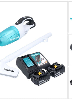 Makita DCL 181 FRMWX aspirateur sans fil 18 V 53 mbar 0,65 L + 2x batterie rechargeable 4,0 Ah + chargeur