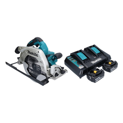 Sierra circular a batería Makita DHS 900 PF2U 36 V (2x 18 V) 235 mm sin escobillas + 2x batería 3,0 Ah + cargador doble + adaptador Bluetooth