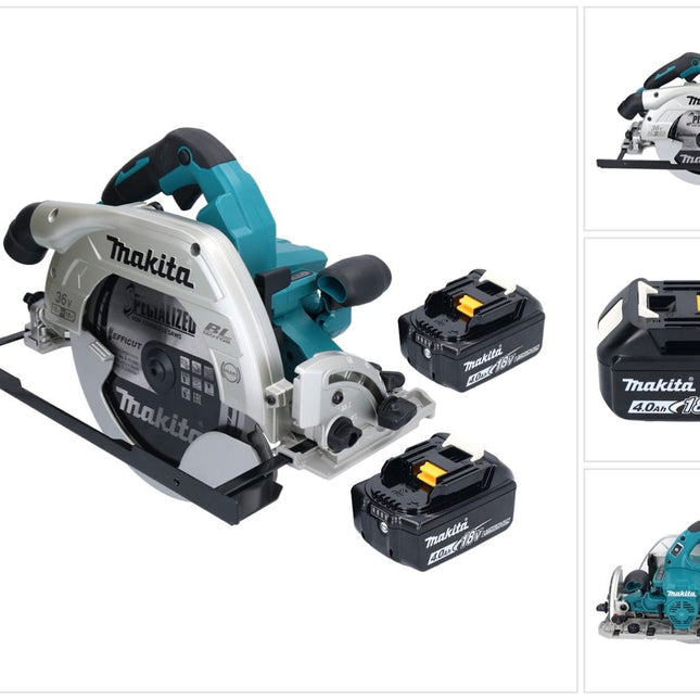 Sierra circular a batería Makita DHS 900 M2U 36 V (2x 18 V) 235 mm sin escobillas + 2x batería 4,0 Ah + adaptador Bluetooth - sin cargador