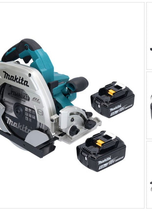 Sierra circular a batería Makita DHS 900 T2U 36 V (2x 18 V) 235 mm sin escobillas + 2x batería 5,0 Ah + adaptador Bluetooth - sin cargador