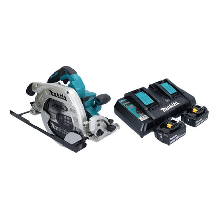 Sierra circular a batería Makita DHS 900 PT2U 36 V (2x 18 V) 235 mm sin escobillas + 2x batería 5,0 Ah + cargador doble + adaptador Bluetooth