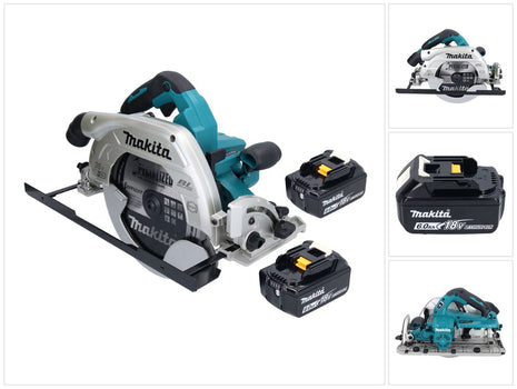 Sierra circular a batería Makita DHS 900 G2U 36 V (2x 18 V) 235 mm sin escobillas + 2x batería 6,0 Ah + adaptador Bluetooth - sin cargador