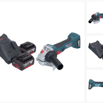 Bosch GWS 18V-7 Professional Meuleuse angulaire sans fil 18 V 125 mm Brushless + 2x batterie 4,0 Ah + chargeur