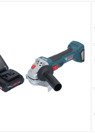 Bosch GWS 18V-7 Professional Akku Winkelschleifer 18 V 125 mm Brushless + 1x ProCORE Akku 4,0 Ah + Ladegerät