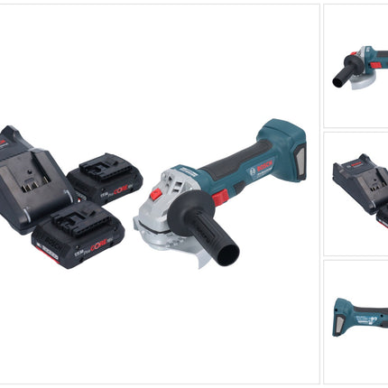 Bosch GWS 18V-7 Professional Meuleuse angulaire sans fil 18 V 125 mm Brushless + 2x batterie ProCORE 4,0 Ah + chargeur