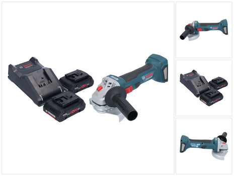 Bosch GWS 18V-7 Professional Akku Winkelschleifer 18 V 125 mm Brushless + 2x ProCORE Akku 4,0 Ah + Ladegerät