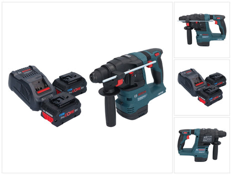 Bosch GBH 18V-22 Martello rotante professionale a batteria 18 V 1,9 J SDS Plus Brushless + 2x batteria ProCORE 8,0 Ah + caricabatterie