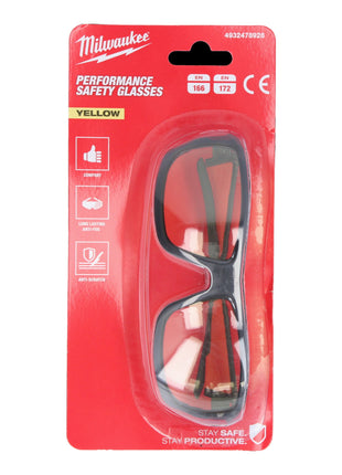 Milwaukee Performance Safety Glasses Gafas de seguridad amarillas (4932478928) versión teñida de amarillo