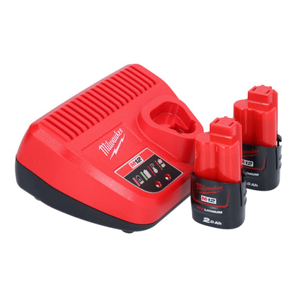 Avvitatore a impulsi a batteria Milwaukee M12 BIW14-202C 12 V 50 Nm 1/4" ( 4933443897 ) + 2x batteria ricaricabile 2,0 Ah + caricabatterie + custodia