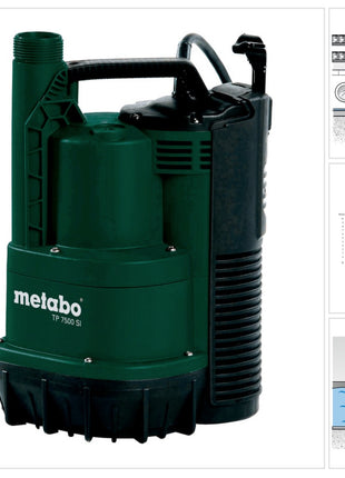 Metabo TP 7500 SI Klarwasser Tauchpumpe ( 0250750013 ) 300 Watt Fördermenge 7500 l/h