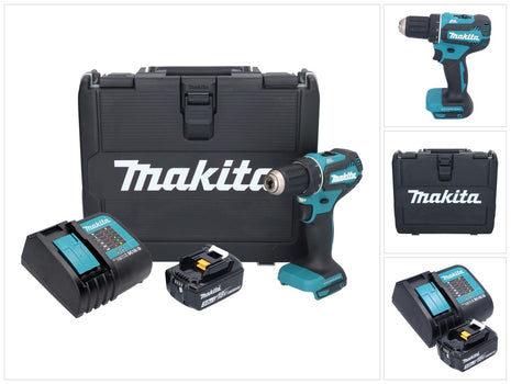 Makita DDF 485 SFK akumulatorowa wiertarko-wkrętarka 18 V 50 Nm bezszczotkowa + 1x akumulator 3,0 Ah + ładowarka + walizka