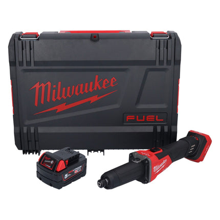 Amoladora recta a batería Milwaukee M18 FDGROVB-501X 18 V sin escobillas + 1x batería 5,0 Ah + caja HD - sin cargador