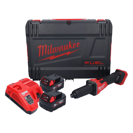 Amoladora recta a batería Milwaukee M18 FDGROVB-502X 18 V sin escobillas (4933480956) + 2x batería 5,0 Ah + cargador + caja HD