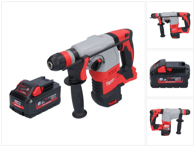 Martillo combinado a batería Milwaukee M18 HD18HX-801 18 V 2,4 J + 1x batería 8,0 Ah - sin cargador