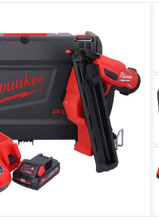 Clavadora a batería Milwaukee M18 FN15GA-301X 18 V sin escobillas 32 - 64 mm + 1x batería 3,0 Ah + cargador + caja HD