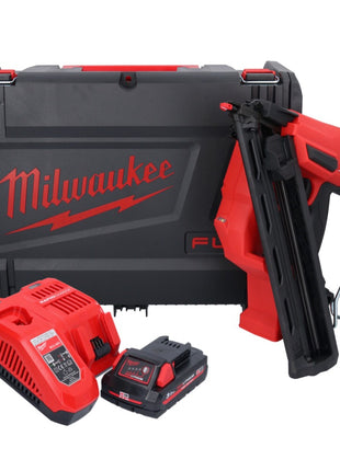 Clavadora a batería Milwaukee M18 FN15GA-301X 18 V sin escobillas 32 - 64 mm + 1x batería 3,0 Ah + cargador + caja HD