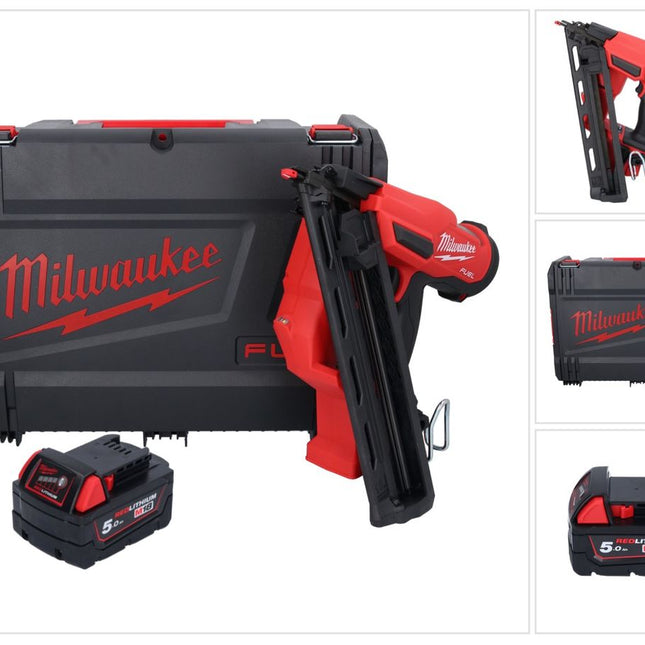 Clavadora a batería Milwaukee M18 FN15GA-501X 18 V sin escobillas 32 - 64 mm + 1x batería 5,0 Ah + caja HD - sin cargador