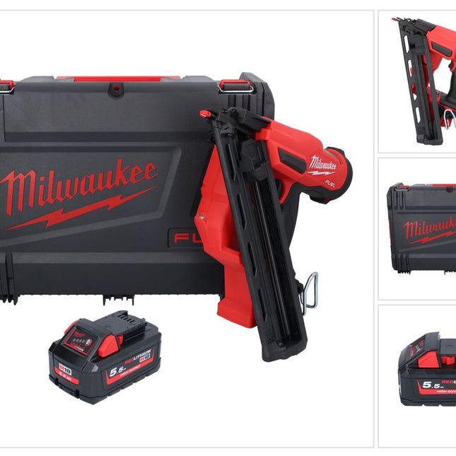 Clavadora a batería Milwaukee M18 FN15GA-551X 18 V sin escobillas 32 - 64 mm + 1x batería 5,5 Ah + caja HD - sin cargador