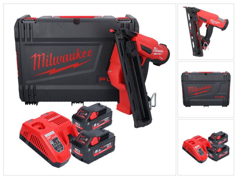 Milwaukee M18 FN15GA-552X Akku Nagler 18 V Brushless 32 - 64 mm + 2x Akku 5,5 Ah + Ladegerät + HD Box