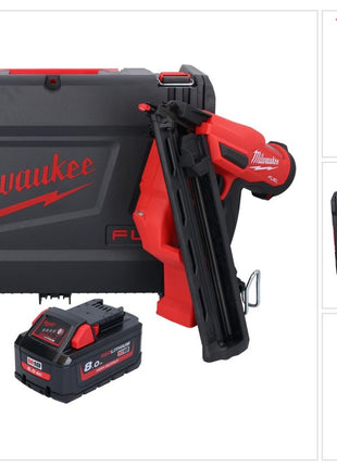 Milwaukee M18 FN15GA-801X Akku Nagler 18 V Brushless 32 - 64 mm + 1x Akku 8,0 Ah + HD Box - ohne Ladegerät