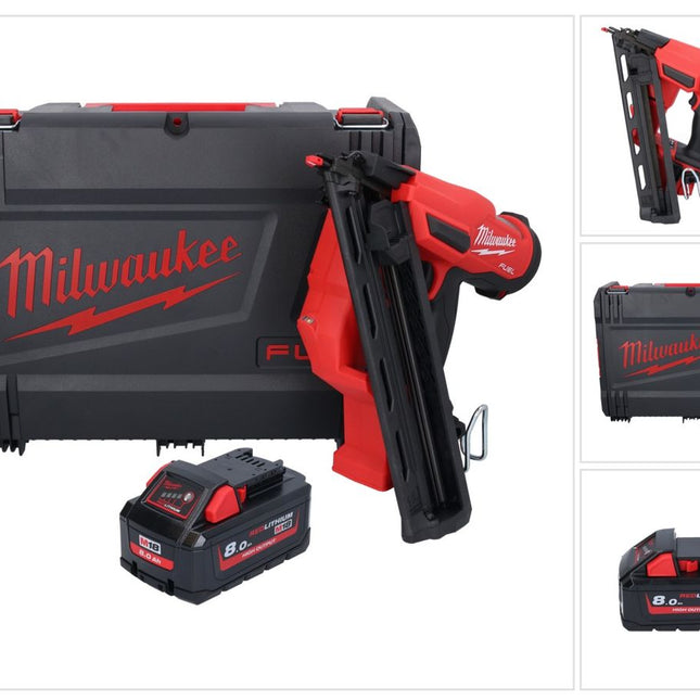Clavadora a batería Milwaukee M18 FN15GA-801X 18 V sin escobillas 32 - 64 mm + 1x batería 8,0 Ah + caja HD - sin cargador