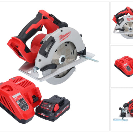 Sierra circular de mano a batería Milwaukee M18 BLCS66-301 18 V 190 mm sin escobillas + 1x batería 3,0 Ah + cargador
