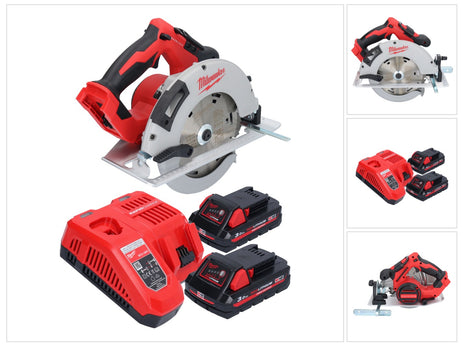 Sierra circular a batería Milwaukee M18 BLCS66-302 18 V 190 mm sin escobillas + 2x baterías 3,0 Ah + cargador