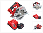 Sierra circular de mano a batería Milwaukee M18 BLCS66-501 18 V 190 mm sin escobillas + 1x batería 5,0 Ah + cargador