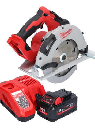 Sierra circular de mano a batería Milwaukee M18 BLCS66-801 18 V 190 mm sin escobillas + 1x batería 8,0 Ah + cargador