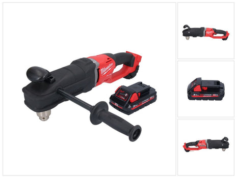 Taladro angular a batería Milwaukee M18 FRAD2-301 18 V 122 Nm sin escobillas + 1x batería 3,0 Ah - sin cargador