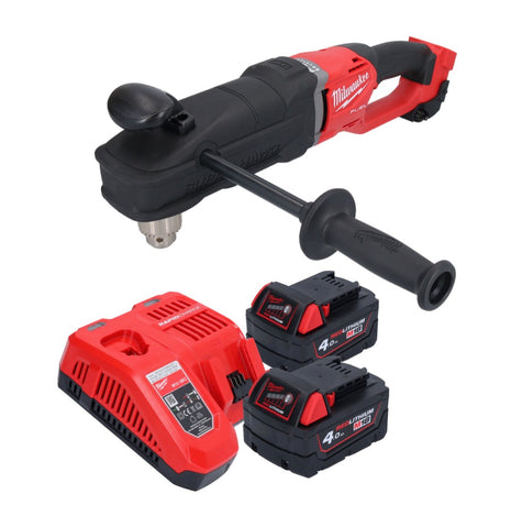 Milwaukee M18 FRAD2-402 Akumulatorowa wiertarko-wkrętarka kątowa 18 V 122 Nm bezszczotkowa + 2x akumulator 4,0 Ah + ładowarka