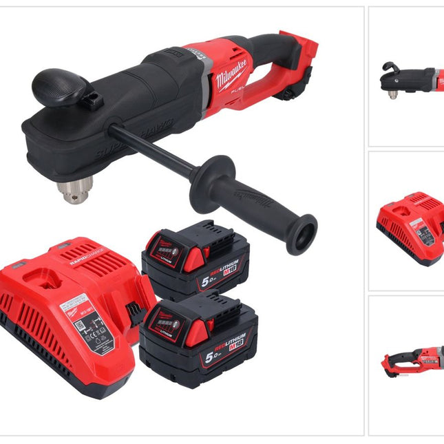 Milwaukee M18 FRAD2-502 taladro angular sin cable 18 V 122 Nm sin escobillas + 2x batería recargable 5.0 Ah + cargador