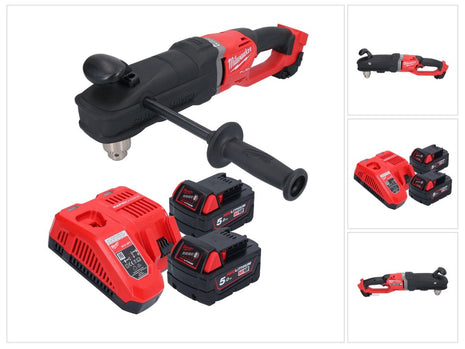 Taladro angular a batería Milwaukee M18 FRAD2-502 18 V 122 Nm sin escobillas + 2x baterías 5,0 Ah + cargador