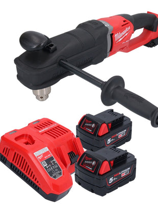 Taladro angular a batería Milwaukee M18 FRAD2-502 18 V 122 Nm sin escobillas + 2x baterías 5,0 Ah + cargador