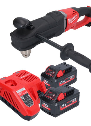 Taladro angular a batería Milwaukee M18 FRAD2-552 18 V 122 Nm sin escobillas + 2x baterías 5,5 Ah + cargador