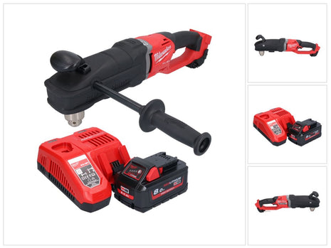 Milwaukee M18 FRAD2-801 Perceuse d'angle sans fil 18 V 122 Nm Brushless + 1x batterie 8,0 Ah + chargeur