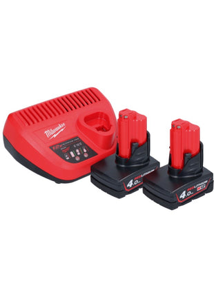 Limpiador de tuberías a batería Milwaukee M12 BDC6-402C 12 V + 2x baterías 4,0 Ah + cargador + espiral + cubo