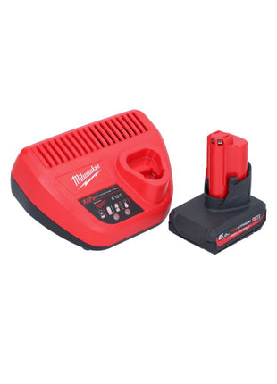 Appareil de nettoyage de tuyaux sur batterie Milwaukee M12 BDC6-501C 12 V + 1x batterie 5,0 Ah + chargeur + spirale + seau