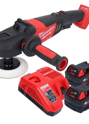 Pulidora a batería Milwaukee M18 FAP180-402 18 V 180 mm sin escobillas + 2x baterías 4,0 Ah + cargador