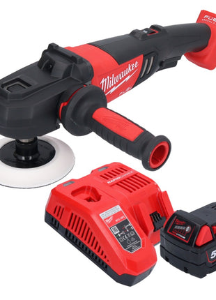 Pulidora a batería Milwaukee M18 FAP180-501 18 V 180 mm sin escobillas + 1x batería 5,0 Ah + cargador