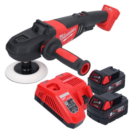 Milwaukee M18 FAP180-502 Polerka akumulatorowa 18 V 180 mm bezszczotkowa + 2x akumulator 5,0 Ah + ładowarka
