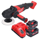 Pulidora a batería Milwaukee M18 FAP180-552 18 V 180 mm sin escobillas + 2x baterías 5,5 Ah + cargador