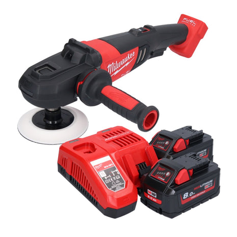 Milwaukee M18 FAP180-802 Akku Polierer 18 V 180 mm Brushless + 2x Akku 8,0 Ah + Ladegerät