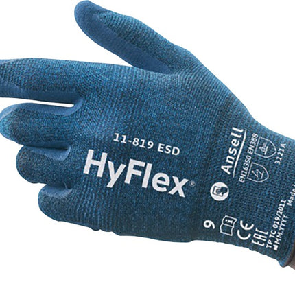 ANSELL gloves HyFlex 11-819 ESD size 10 blue ( 4000391222 )