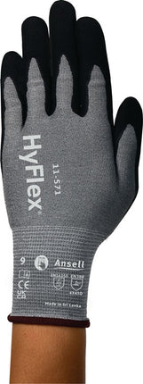 Gants de protection anti-coupures ANSELL HyFlex(R) 11-571 taille 10 noir ( 4000391316 )