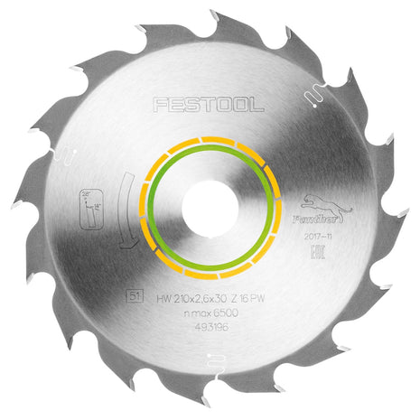 Festool Panther Kreissägeblatt PW16 Holz 210 x 2,6 x 30 mm 210 mm 16 Zähne ( 493196 ) TS - Toolbrothers