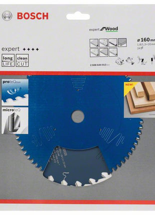 Hoja de sierra circular BOSCH Expert para madera diámetro exterior 160 mm número de dientes 24 WZ (8000342037)